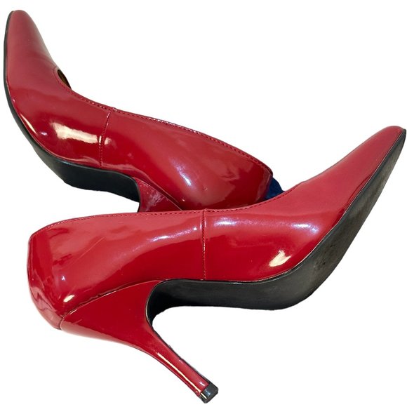 (9-215) Kelly & Kathie Red Patent Leather High Heel Pumps Size 7M - Picture 2 of 14